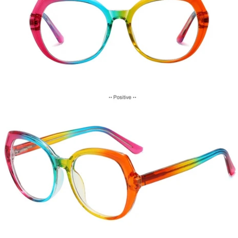 Rainbow Polygon Frames Blue Light Blocking Glasses - image 8
